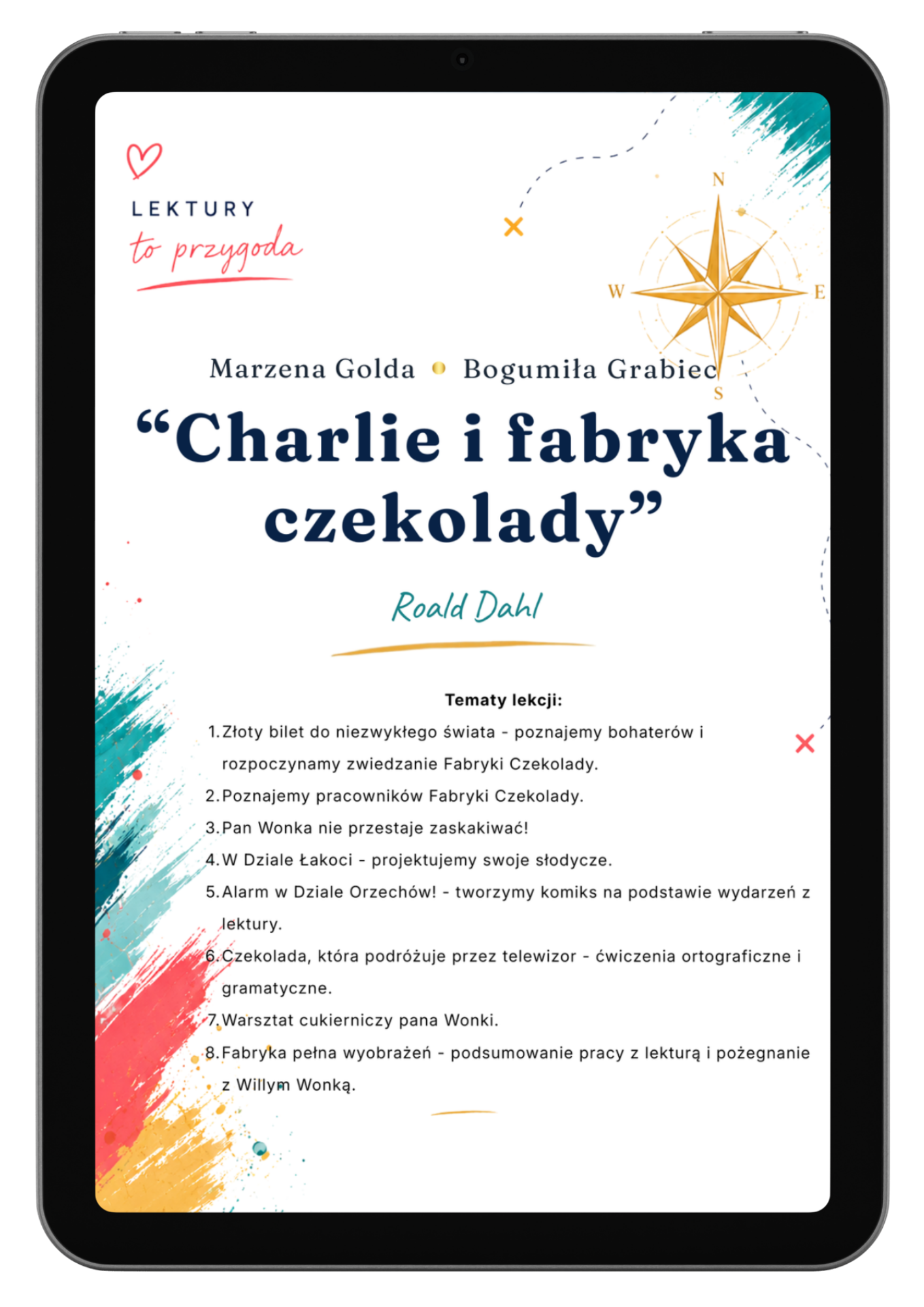 E-book „Charlie i fabryka czekolady” Roalda Dahla: gotowy cykl 8 scenariuszy, karty pracy i materiały dla nauczyciela języka polskiego